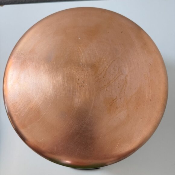Vintage Revere Ware 8 QT Stock Pot w/ Lid Copper Clad SS 1801 Rome NY USA EUC - Picture 2 of 16